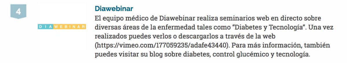 diabeweb's tweet photo. #4 RANKING DE #TECNOLOGIA Y #DIABETES
#diawebinar de @clinicadialibre con posts en su blog y seminarios online
https://t.co/Dw9aIhyQD2 https://t.co/fNQctIgO1H