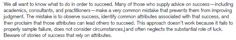 DonatelloCap's tweet photo. Another gem from @mjmauboussin on what those who provide advice on success often miss

cc @fpsays https://t.co/fzDuO5l9q9