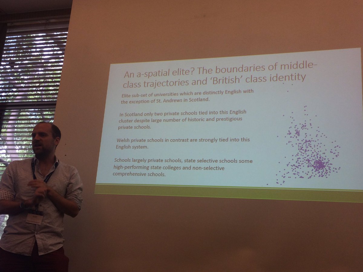 AbrahamsJJ's tweet photo. @SolGamsu presenting on spatial geographies of school - university transitions. #Class #SpatialMobility #ASpatialElite #ESA2017athens https://t.co/XcAkaWsKop