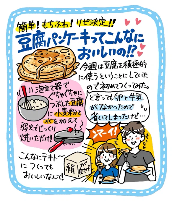 適当につくった豆腐パンケーキが美味しかった件??✨ 