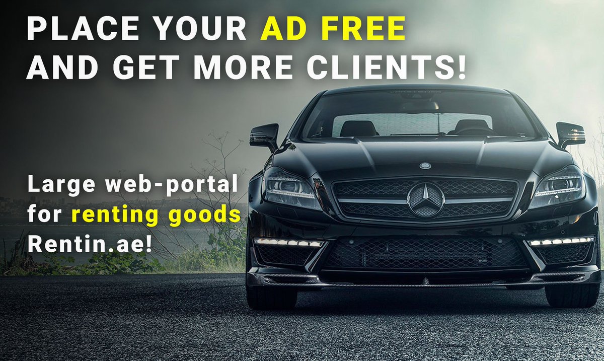 rentin_ae's tweet photo. Place your AD FREE and get more clients! - https://t.co/jEMkVuR2PR
#dubai #rentin #carrental #carsrental #carforrent #car #cars https://t.co/lTuHNLkiCD