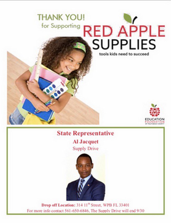 EducationFdnPBC's tweet photo. Thank you State Representative Al Jacquet for hosting a supply drive! @pbcsd @Truly_2Blessed #HappyDonating https://t.co/4RmUxflhV1