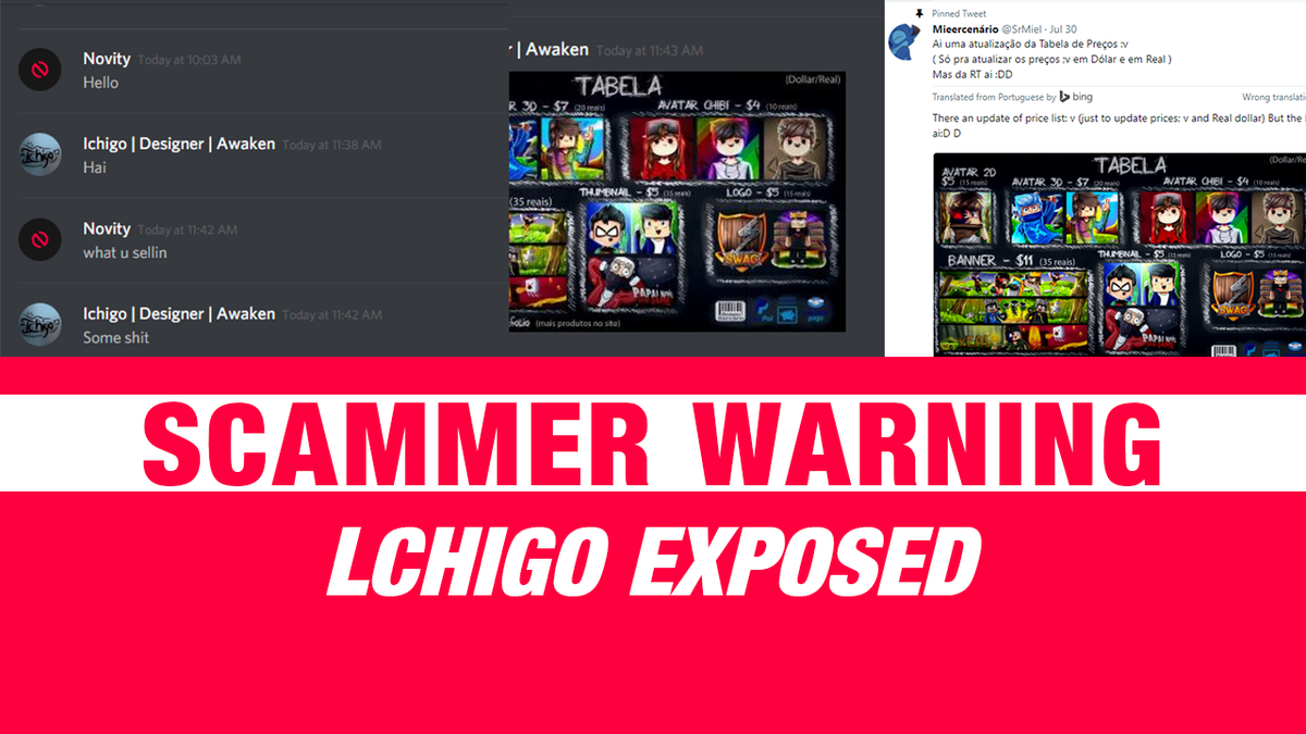 NovityGG's tweet photo. Ichigo EXPOSED SCAMMING | #MCGFXNEWS | @RoddyMedia Updates

Watch Now: https://t.co/F8eLgc3aR1 https://t.co/MPujMNhZJX