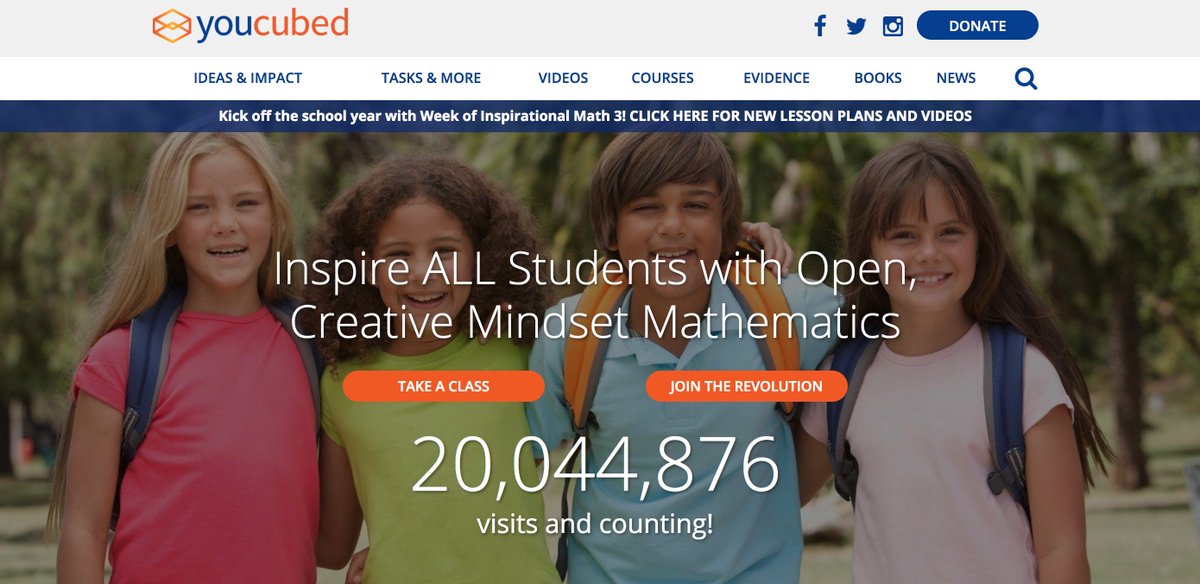 joboaler's tweet photo. Woohoo, our youcubed website passes 20 million visits! if you aren't enjoying our free resources yet you are missing out. Come and be cubed! https://t.co/M15Nd8erLN