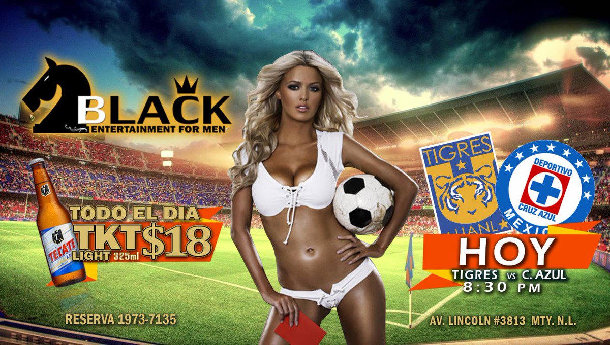 BlackEFM's tweet photo. Hoy, no te lo pierdas!!

TIGRES vs Cruz Azul 8:30pm

#BLACK tenemos el mejor ambiente en la zona poniente de Monterrey.

Av. Lincoln #3813 https://t.co/uOHQ9RPpf7