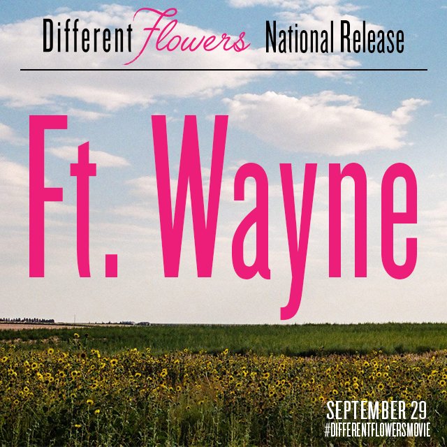DiffrentFlowers's tweet photo. We are coming to #ShelleyLong's hometown, Ft. Wayne, Indiana! Can't wait to share the film with you September 29. #DFTour https://t.co/Ngsxr3ktEm