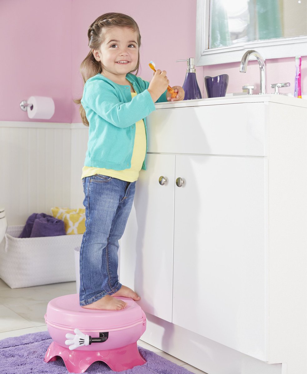 Starting as a standalone potty, the Minnie Mouse Potty doubles as a step stool and transitions to a detachable seat. bit.ly/2rU2YZo
