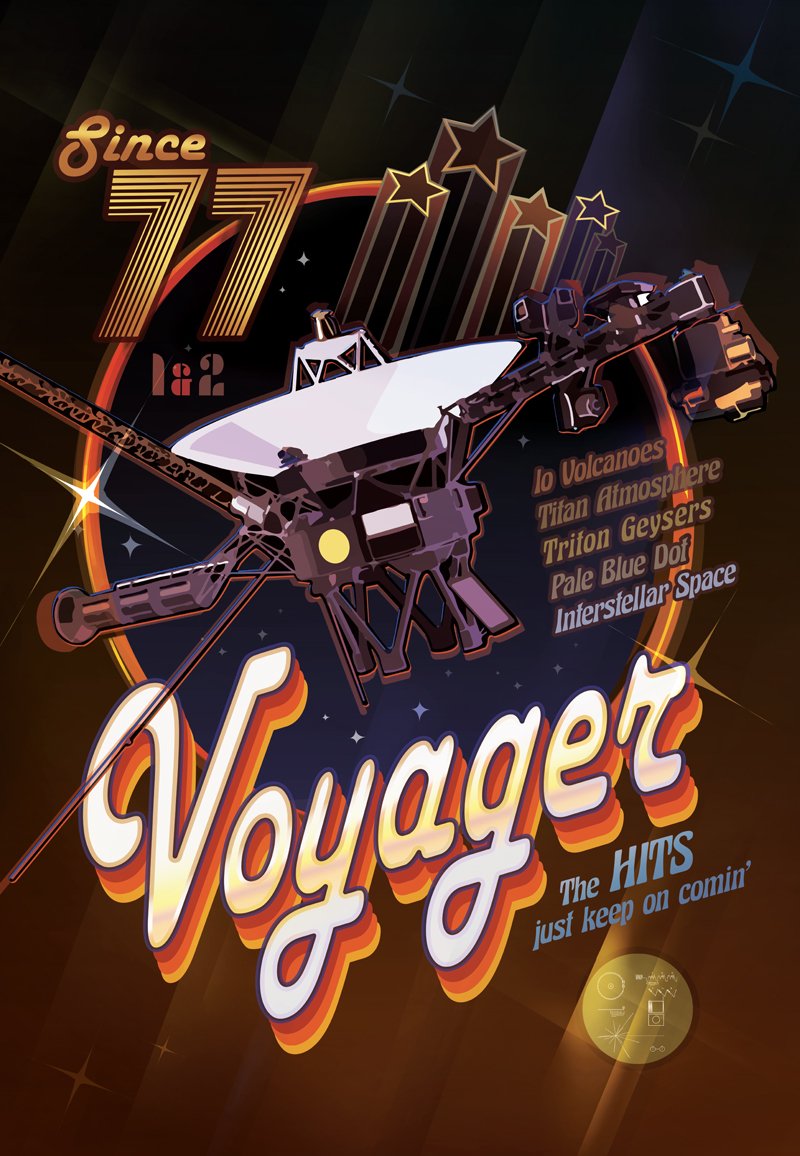 Sept. 5, I'll have been in space 40 years, and the hits just keep on comin'! Download free #Voyager40 posters now: go.nasa.gov/2xNkPUT