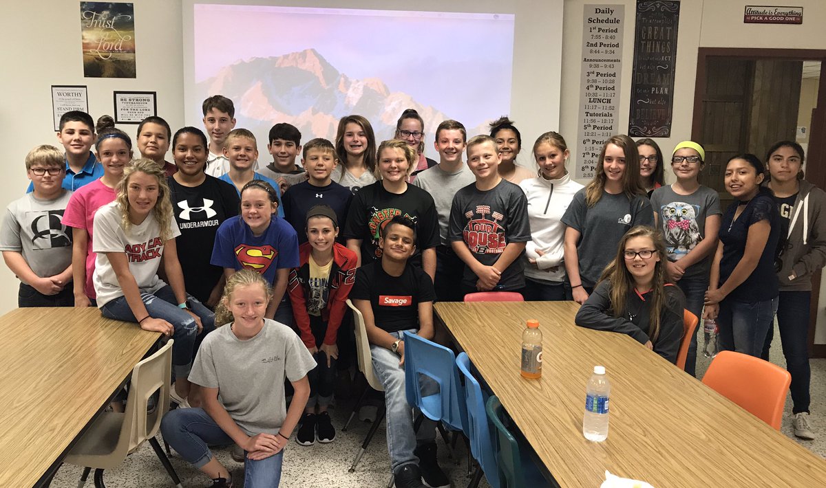 First FCA meeting at Ballinger JH...thanks to Coach Ramon and Kayla Prieto and Coach Lindsey Neumann for opening the doors for FCA at BJHS.