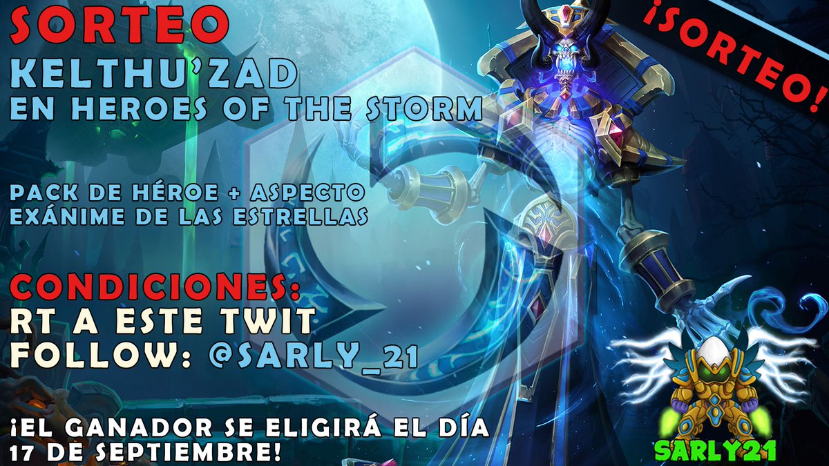 Sarly_21's tweet photo. ¡SORTEO!
Kelthu'zad con aspecto exánime de las estrellas en @BlizzHeroesES !
Condiciones:
Follow: @Sarly_21 
RT a este Twit
💙¡Mucha suerte!💙 https://t.co/ulDIqjNs7I