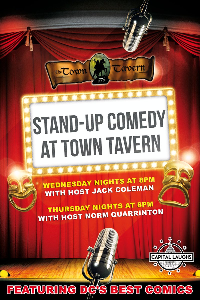 TownTavernDC's tweet photo. Capital Laughs @ Town Tavern tonight! 8 PM! Come laugh with us! #Comedy #CapitalLaughs #Wednesday #HappyHour #GetTowned https://t.co/XyF1PeujJu