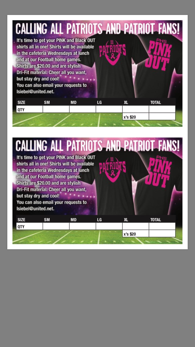 wcsPHSrh's tweet photo. Help PHS Football Cheerleaders and get a cool t-shirt for a great cause. https://t.co/y5DMpSEuuL