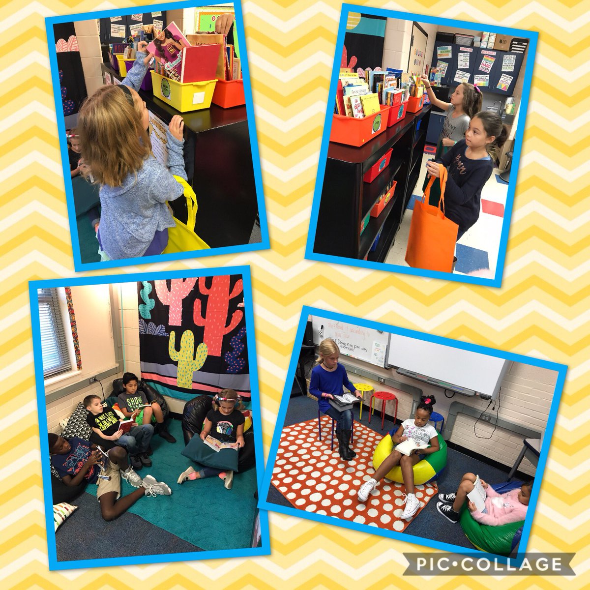 ChelseaWrapp's tweet photo. We went book "shopping" today and started reading our books!! #4thgradefun #wrappsreaders https://t.co/NPdj1pUgOP