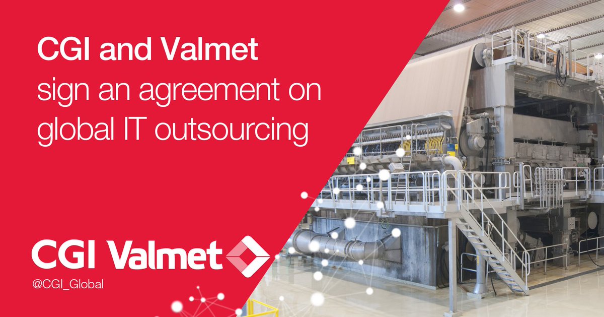 CGI_Global's tweet photo. CGI is pleased to be selected as Valmet’s strategic IT services partner https://t.co/DBiHIYDYjN https://t.co/7CHwSeHiR2