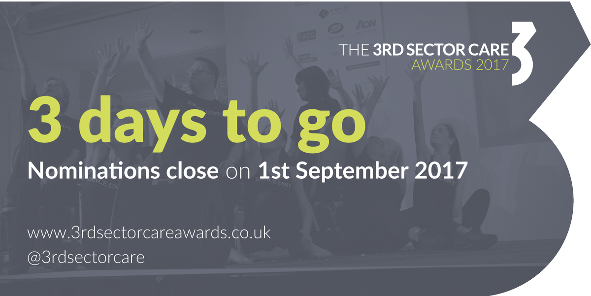 CareChoicesLtd's tweet photo. Nominations for @3rdsectorcare awards close this Friday! Enter or #nominate now https://t.co/5q06rdCtT3 #3rdsectorcare #charity https://t.co/A5z2m01O8K