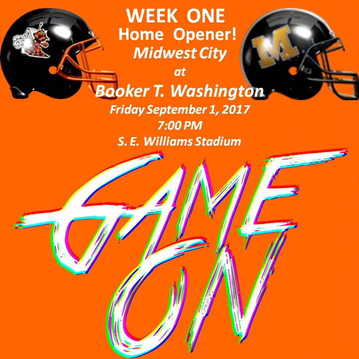 #2 Booker T vs #3 Midwest City Home game this Friday night at 7:00PM