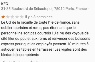 LeaGalanopoulo's tweet photo. Quand tu t'enflammes un peu trop dans tes avis Google... #prayforKFC https://t.co/YwUJfG9ESq