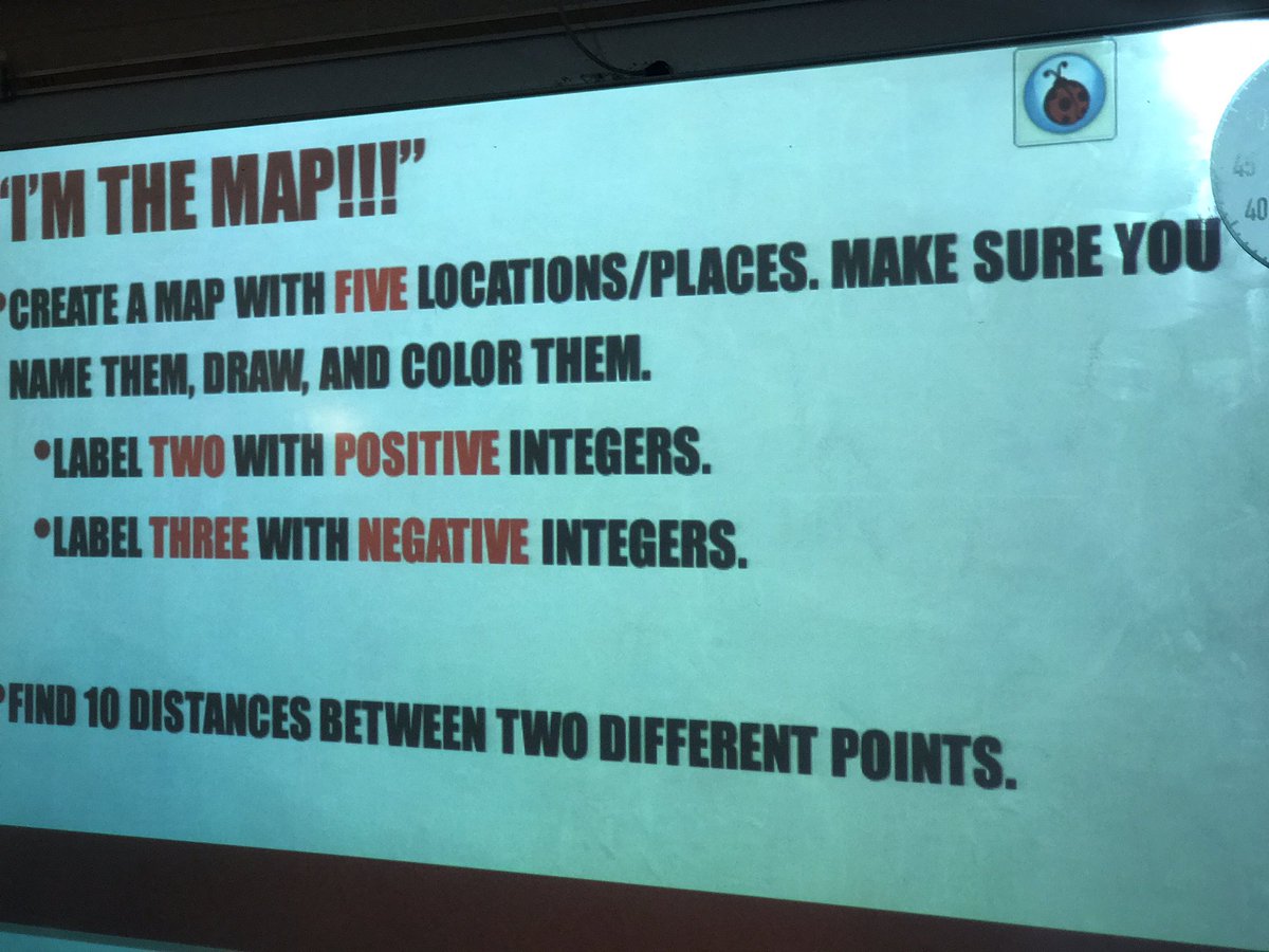 _favmathteacher's tweet photo. "I'm The MAP" Helping my students discover the joys of negative & positive integers! @JereBaxterMP #iteach #mathislife #innovativelessons https://t.co/4566FXWk17