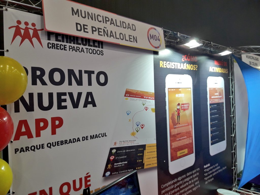 pilypardo's tweet image. En el Stand de la Comuna de @penalolen potenciando la tecnología creada x🚺💪La App brinda seguridad a visitantes del Parque Quebrada de Macul