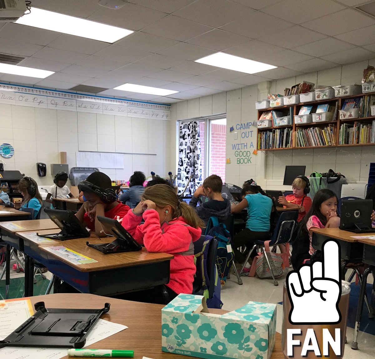 MrsWolfes2nd's tweet photo. I'm their number one fan! Each student worked so hard on their MAP test today &amp; i am one •happy camper• ⛺️🤗❤️ https://t.co/LA1J9BvMlH