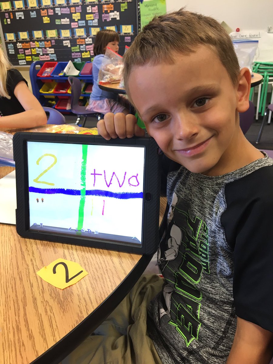 audriehle's tweet photo. First graders using #Doodle Buddy to write numbers in different ways! #mayflowermill https://t.co/jZI6aT5ak0