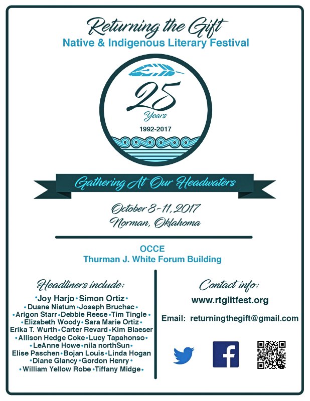 RTGLitFest's tweet image. October 8-11, 2017 rtglitfest.org/register/ #RTG25 #NativeLiterature