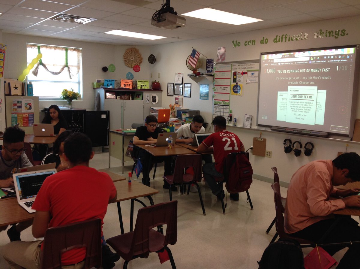 MsWatkinsTweets's tweet photo. My freshmen are trying to survive a month in poverty before planning their own lives after high school. #TodayAtLHSK #PlaySpent https://t.co/F1S8Vi4VZN