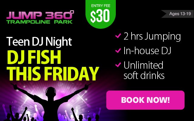 Jump360Edmonton's tweet photo. Celebrate the last Friday before back to school with us! @DJFishProdAB is in the house for our glow party, book now! https://t.co/ncVDWmOZZ6 https://t.co/tbmrpT7q7K