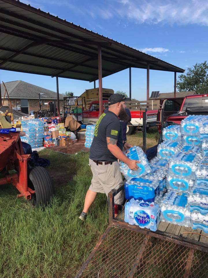 AP4Liberty's tweet photo. #AP4Senate staff and volunteers have arrived in Texas and are offloading supplies. Headed to Dallas to pick up more and return. #TexasFlood https://t.co/is0SvbMATY