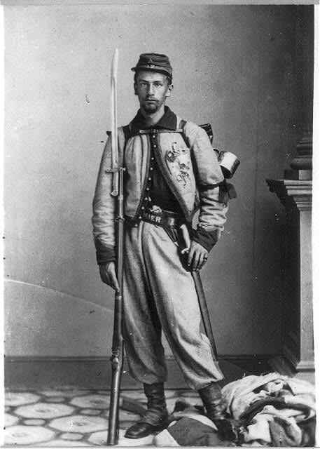 mohistorymuseum's tweet photo. "Zouave" units on both sides in the U.S. #CivilWar were some of the snappiest-dressed soldiers on the field: https://t.co/EEBKQ7v3dR #STL https://t.co/ER6ACg0Vpa