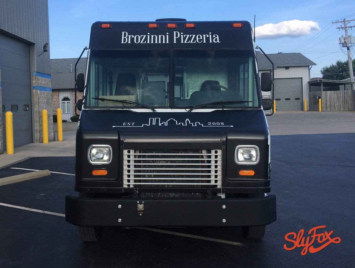 SlyFoxCreative's tweet photo. .@brozinni has added a new food truck to their fleet! #NomNom #VehicleWraps https://t.co/hALVgs3yj5