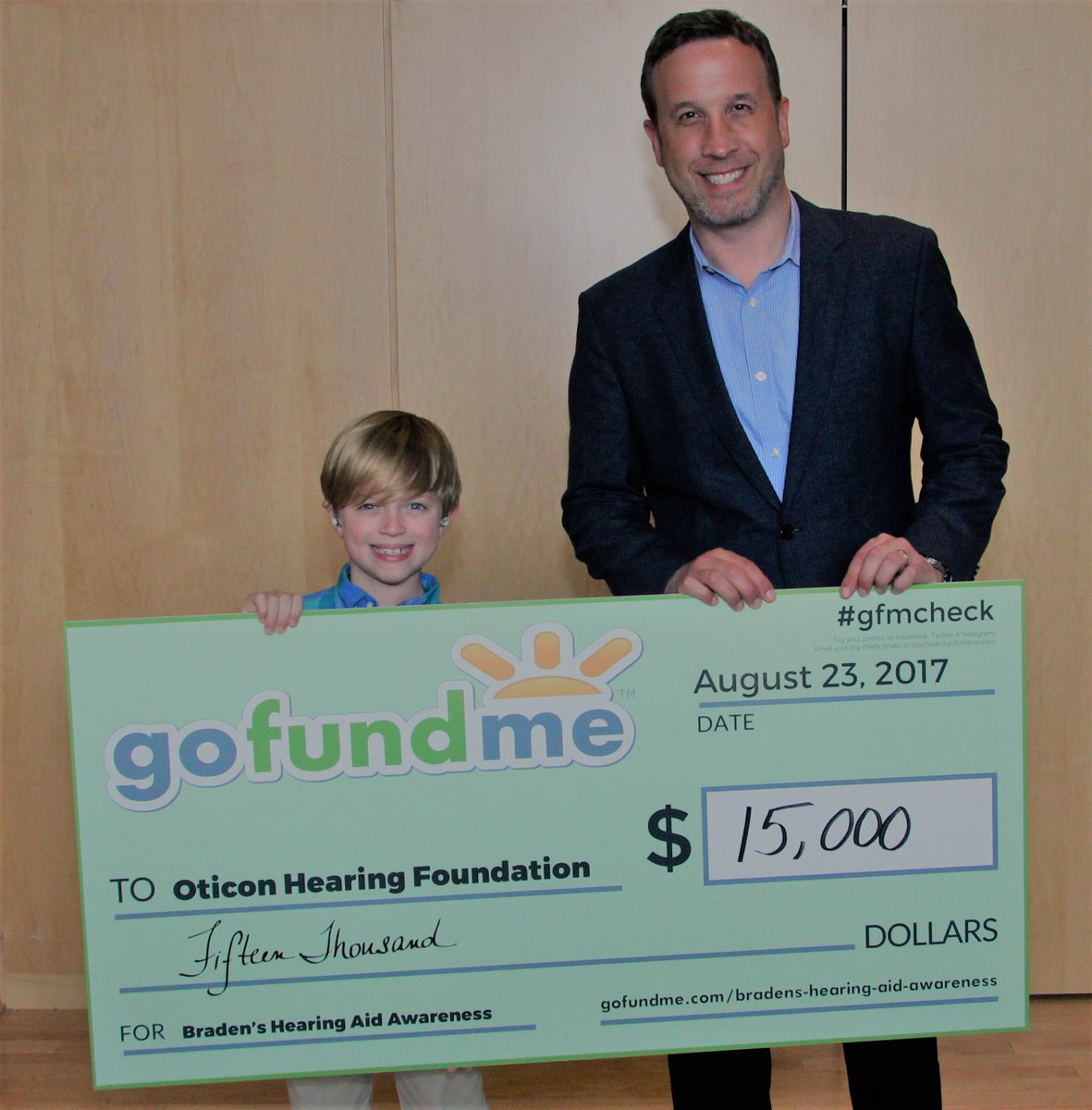 HearingReview's tweet photo. Ten-year-old boy raises $15K for #Oticon Hearing Foundation on #GoFundMe after his dog ate his hearing aids..twice. https://t.co/ufCil4qZZh https://t.co/rVrYVu9AcE