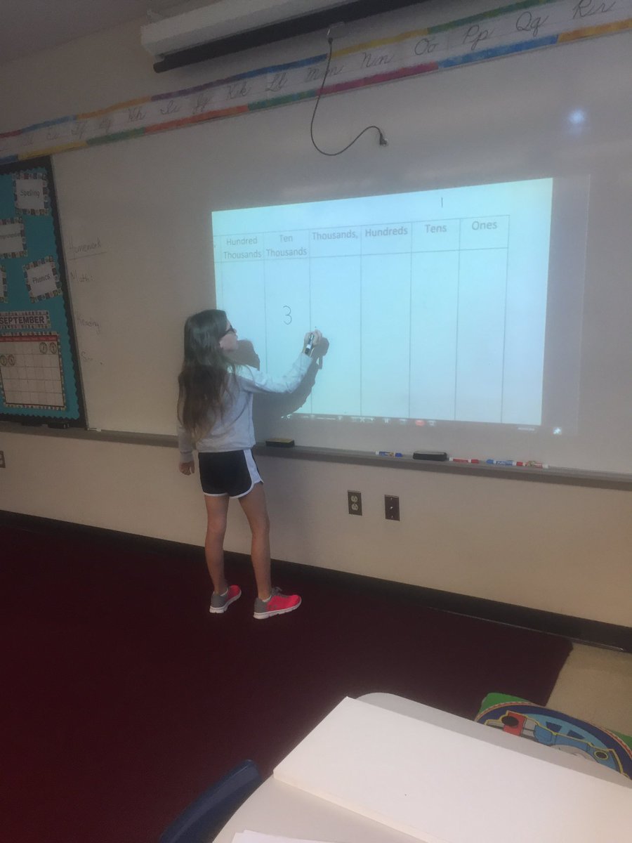 Working hard on place value.