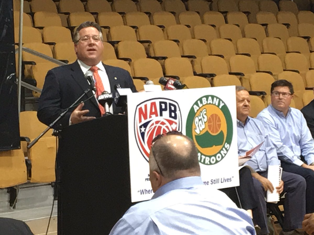 <a href="/AlbanyPatroons/">Albany Patroons</a> <a href="/Sheehan4Albany/">sheehan4albany</a> <a href="/MCCoyCountyExec/">Dan McCoy-CountyExec</a>: "Basketball will start in January 2018, and we're hoping by 2020 that the league will be up to 20 or 25 teams."