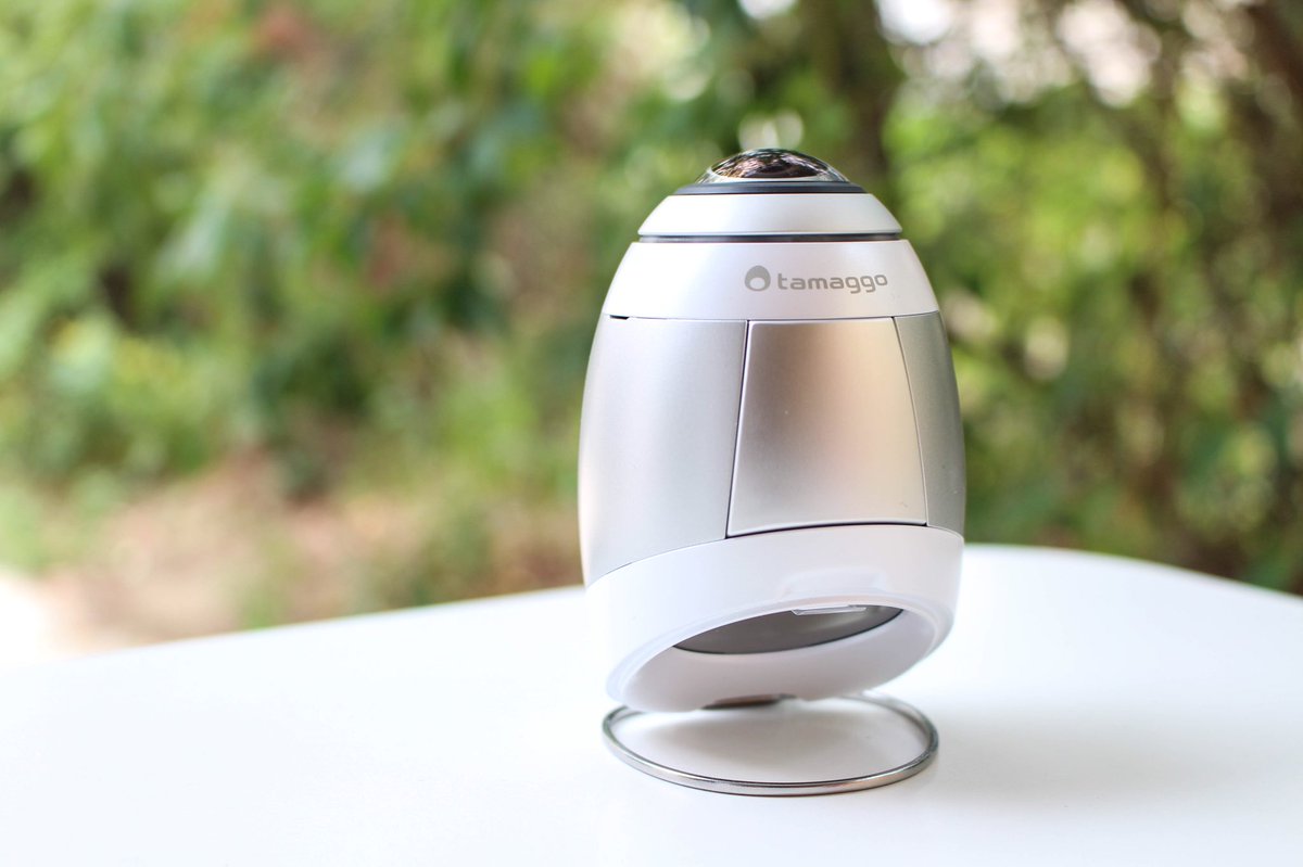 XXII_GROUP's tweet photo. Trying @Tamaggo 360 cam - it includes a touch screen, livestream, and connection to your smartphone 📱what do you think of the design ? https://t.co/b83mi1dOdw
