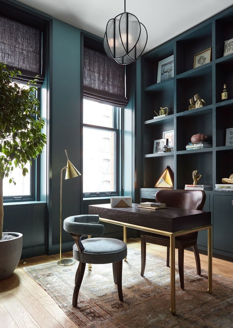GR8RUGS's tweet photo. For some home office design inspo, check out this soothing jewel-toned space. https://t.co/wfdZC7DQcl https://t.co/EMfv3sNxuM