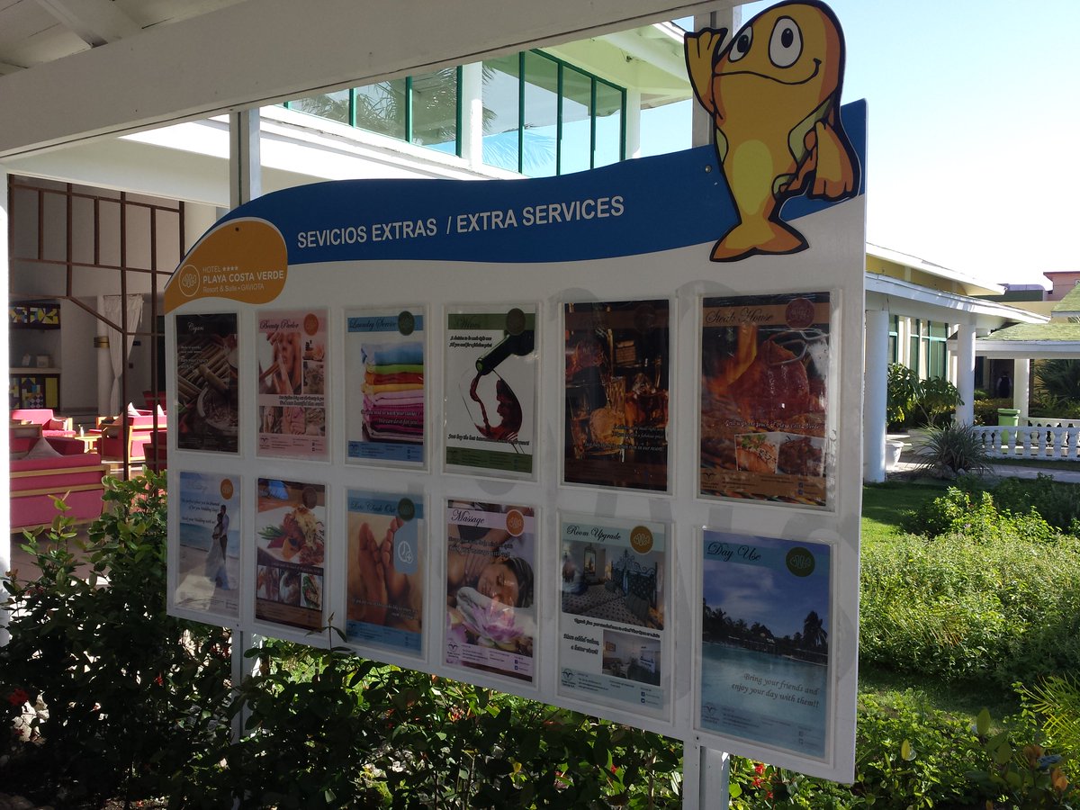 alexeiremedio's tweet photo. New boards with information about our #EntertainmentProgram and #ExtraServices!!!! #PlayaCostaVerde https://t.co/lLhjXij7VI