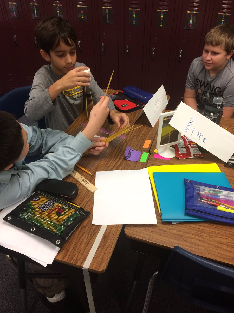 DavisNicole408's tweet photo. Building noodle towers, building teams w/ Mrs. Bartholomew's homeroom of innovators! #faubion #1LISD https://t.co/k385Kmuybj