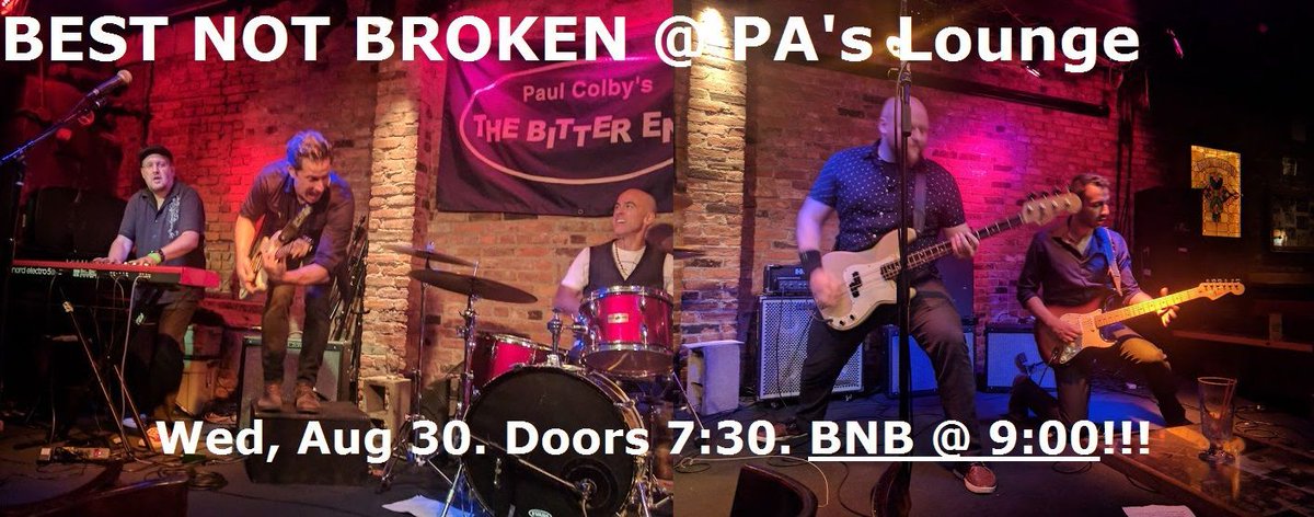 BestNotBroken's tweet photo. #BestNotBroken at #PAsLounge in Somerville MA Wed 8/30!! Join us for a #HumpDay to remember!!!! https://t.co/aDWR3zs01Z https://t.co/tsWXB76BSP