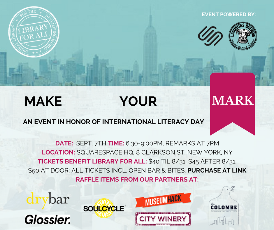 NABU_Global's tweet photo. NYC! Join our Young Prof Board @squarespace for an event to celebrate #InternationalLiteracyDay! Tickets benefit LFA https://t.co/1Ia5YsIznr https://t.co/nxlhijo0j7