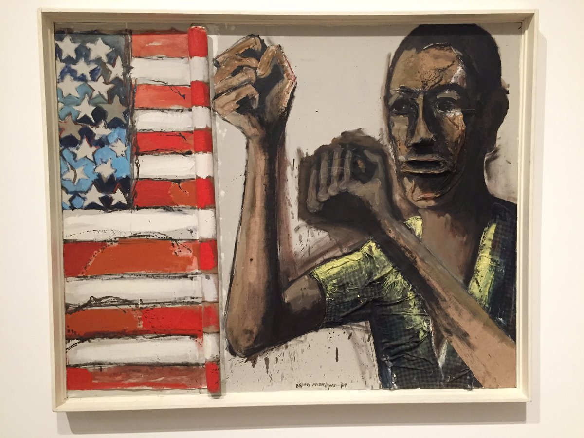 PratfallTees's tweet photo. Did the Bear Sit Under the Tree? 1969 by Benny Andrews at #tatemodern https://t.co/bdP7jFaxnQ