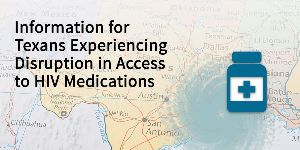 HIVGov's tweet image. Texas acts to facilitate continued access to daily #HIV medication for #PLWH affected by #HurricaneHarvey: ow.ly/wBxs30eNhyS