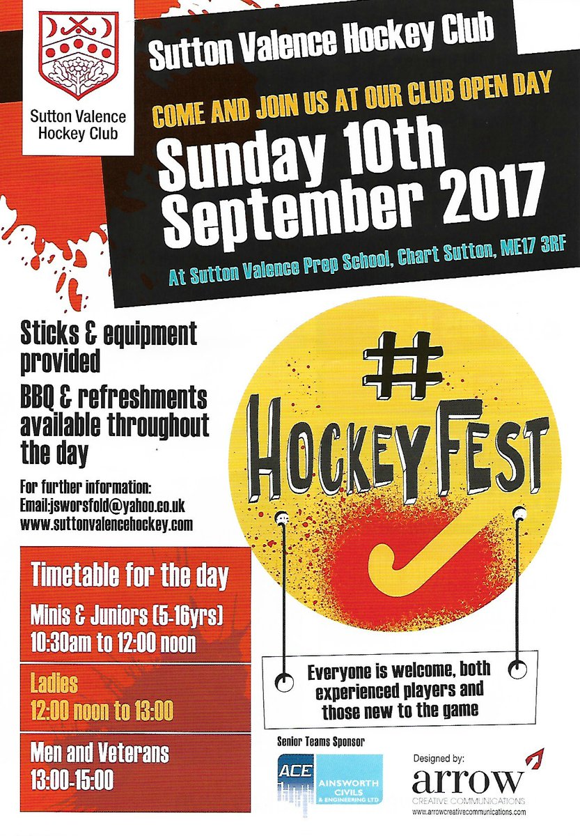 We're proud sponsors of <a href="/SuttonValenceHC/">Sutton Valence HC</a> - join them at their Club Open Day, Sunday 10th September at Sutton Valence Prep School. #community