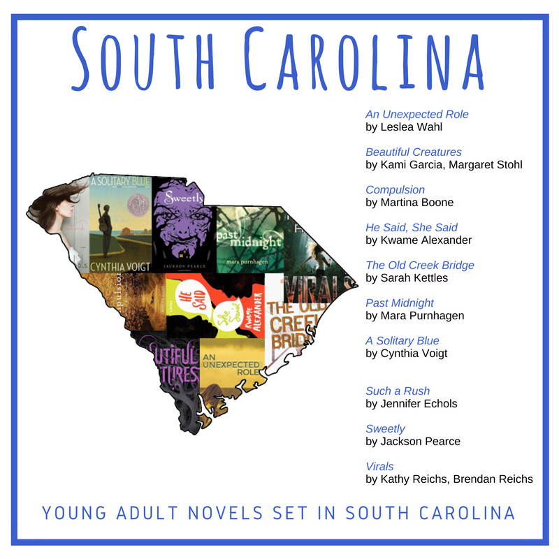 AbigailsWriting's tweet photo. Wednesday means new #YAbyState graphics! I've got ten YA books set in South Carolina for u to check out! Can u add more titles to the list? https://t.co/aLoVIVnXVi