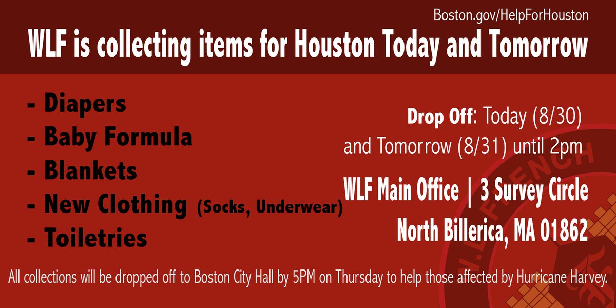 WLFrench's tweet image. WLF is accepting donations.  #HelpHouston #HurricaneHarvey #Everybithelps #wlfrench