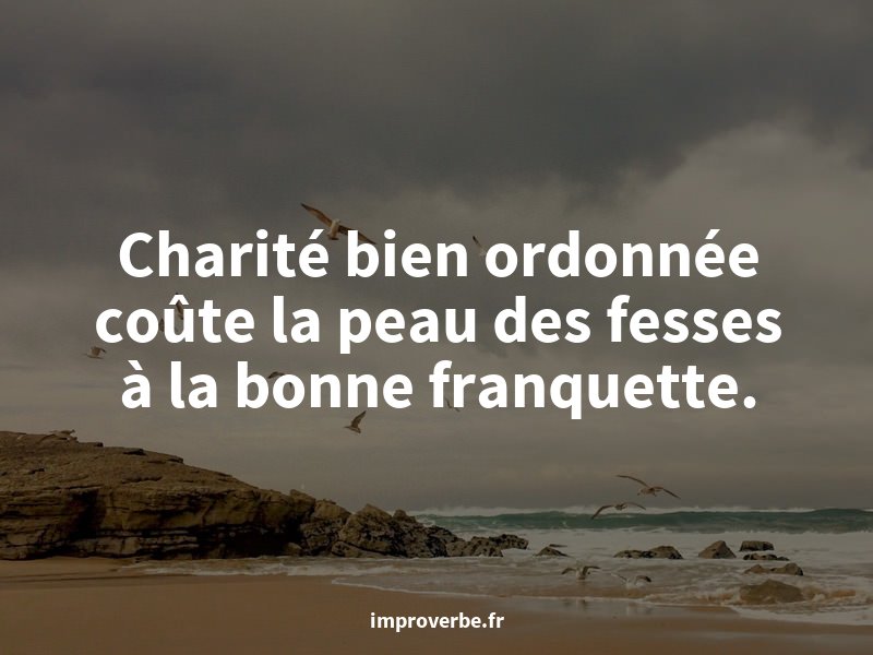 improverbe's tweet photo. « Charité bien ordonnée coûte la peau des fesses à la bonne franquette. » — un #dicton de https://t.co/O7u7vEhOSy #EEE2017 https://t.co/svgZys9WBS