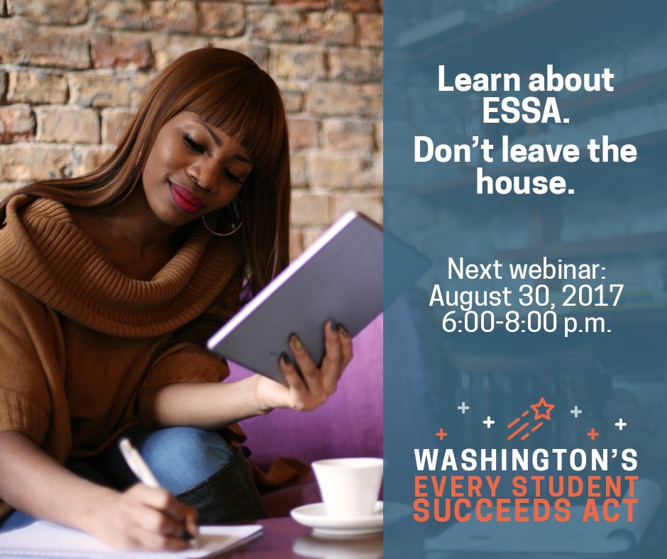 waOSPI's tweet photo. REMINDER: Our final #waESSA webinar is tonight at 6 p.m. Sign up to attend: https://t.co/28yESjnLad https://t.co/0K89pgbawL