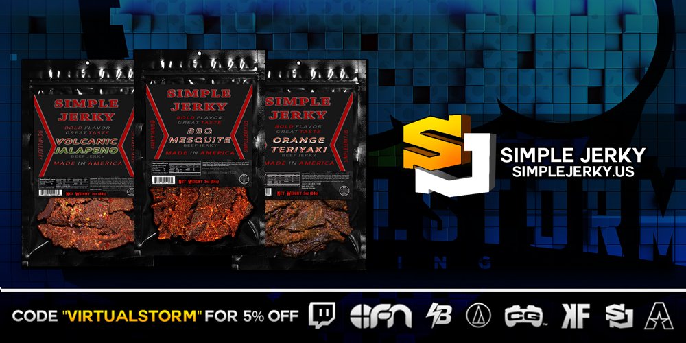 VirtualStormLLC's tweet photo. Good Afternoon #vSFamily ! Need that mid week protein boost? @SimpleJerky has the best flavors at even better prices! 5% off #TryAllThree https://t.co/ckemtEE8Kd