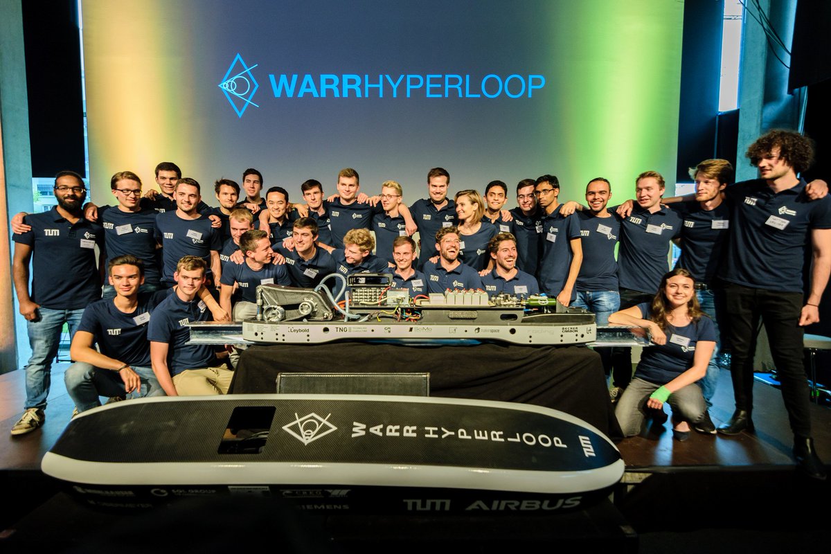 hyperlooptt's tweet image. Congrats to our friends at #WARRHyperloop for winning the SpaceX #Hyperloop competition reaching a speed of 202 mph (324 km/h).