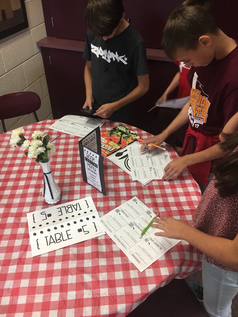 "Book Tasting" in Ms. O'Brien's room. Encouraging the love of reading. #WeAreReading